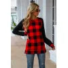Plaid Round Neck Long Sleeve T-Shirt