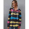 Contrast Quarter Zip Dropped Shoulder Hoodie