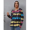 Contrast Quarter Zip Dropped Shoulder Hoodie