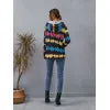 Contrast Quarter Zip Dropped Shoulder Hoodie