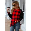 Plaid Round Neck Long Sleeve T-Shirt